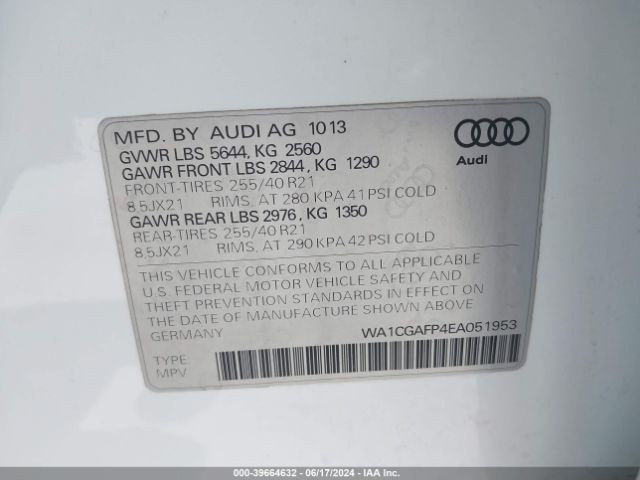 WA1CGAFP4EA051953 Audi Sq5 3.0t Premium Plus
