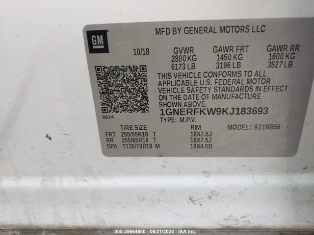 Chevrolet Traverse Ls 2019 1GNERFKW9KJ183693 Image 9