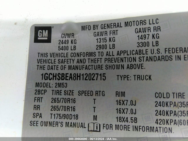 Chevrolet Colorado Wt 2017 1GCHSBEA8H1202715 Image 9