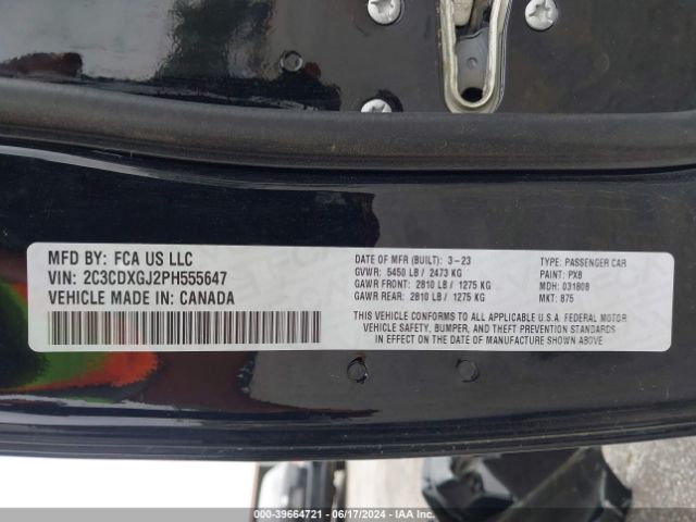 2C3CDXGJ2PH555647 Dodge Charger Scat Pack