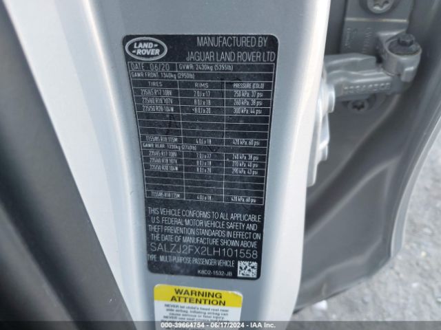 SALZJ2FX2LH101558 Land Rover Range Rover Evoque S
