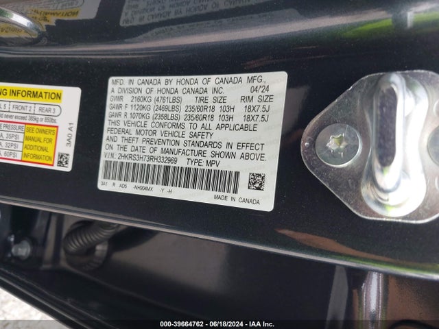 Honda Cr-v Ex-l 2wd 2024 2HKRS3H73RH332969 Image 9