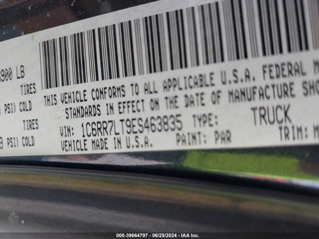RAM 1500 Big Horn 2014 1C6RR7LT9ES463835 Image 9