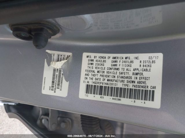 1HGCR3F81HA026101 Honda Accord Ex-l V6