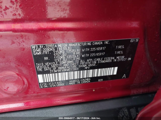 Toyota Rav4 Xle 2019 2T3W1RFV8KW011969 Image 9