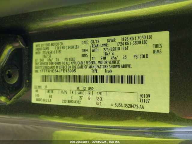 1FTFX1E54JFE13005 Ford F-150 Xlt