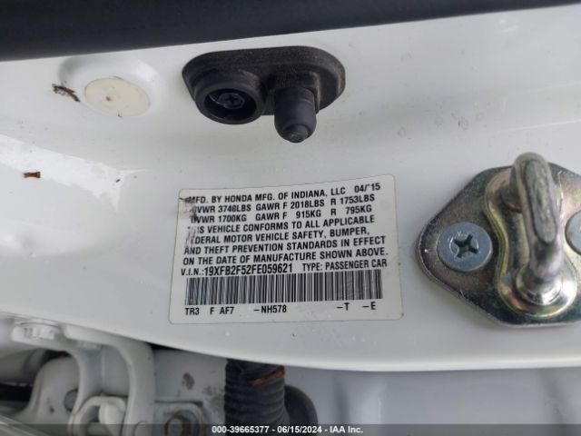 19XFB2F52FE059621 Honda Civic Lx