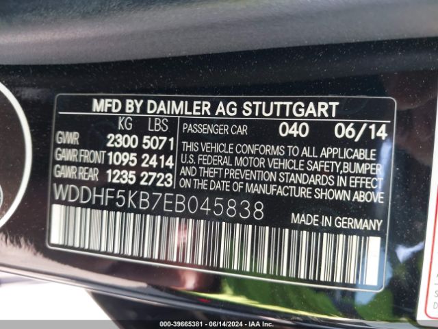 WDDHF5KB7EB045838 Mercedes-Benz E 350