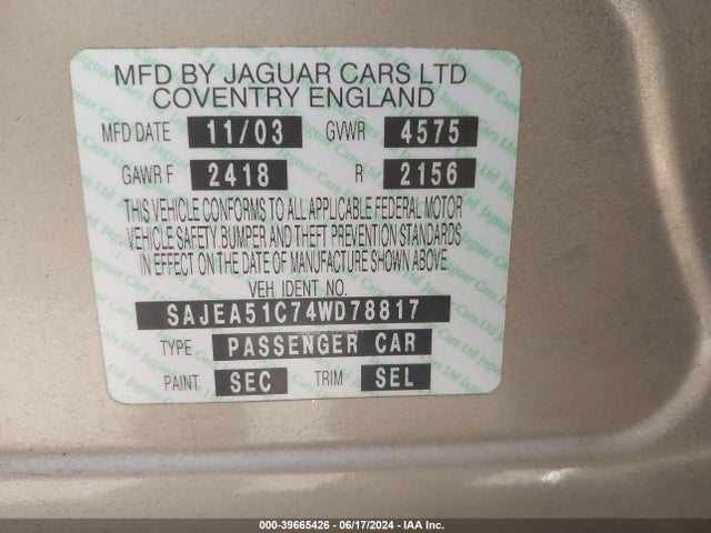 2004 JAGUAR X-TYPE SAJEA51C74WD78817 Photo 8