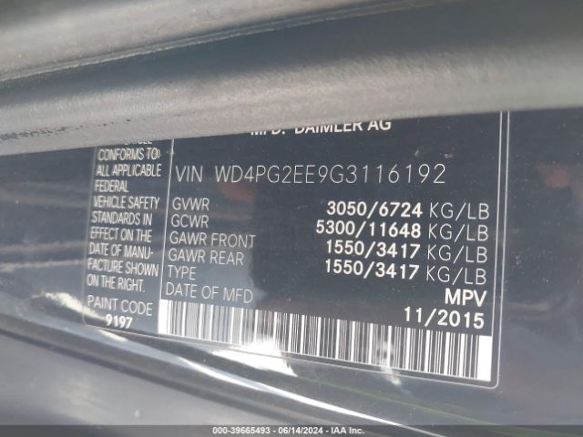 WD4PG2EE9G3116192 Mercedes-Benz Metris