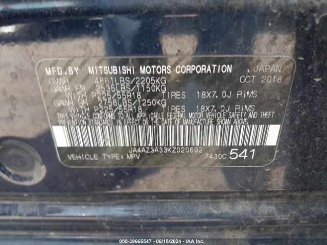 JA4AZ3A33KZ020692 Mitsubishi Outlander Es