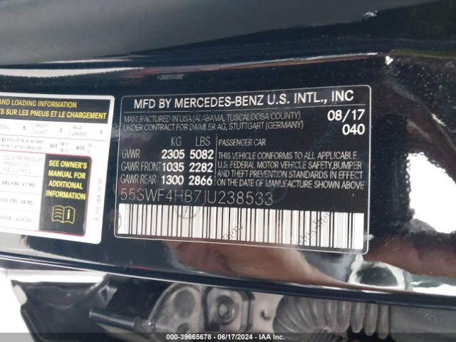 55SWF4HB7JU238533 Mercedes-Benz C 350E