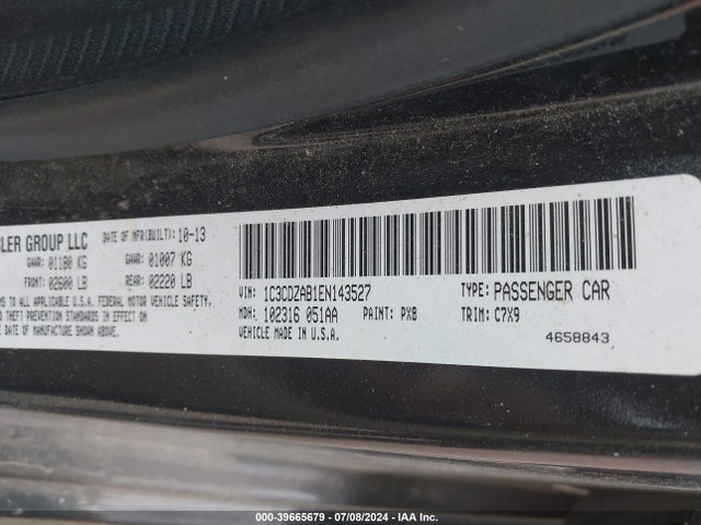 Dodge AVENGER SE 2014 1C3CDZAB1EN143527 Image 9