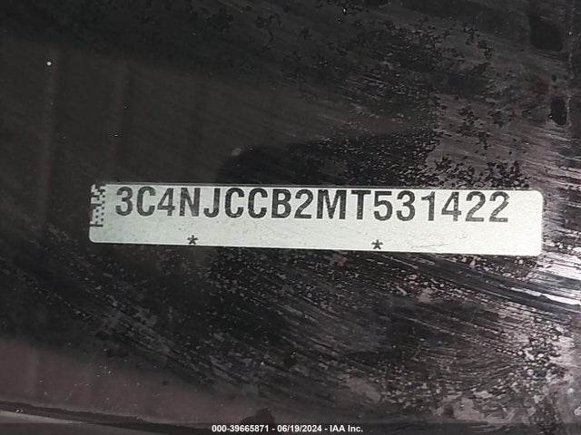 3C4NJCCB2MT531422 Jeep Compass Limited Fwd