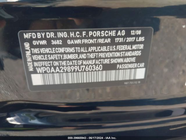 2009 PORSCHE CAYMAN WP0AA29899U760360 Photo 8