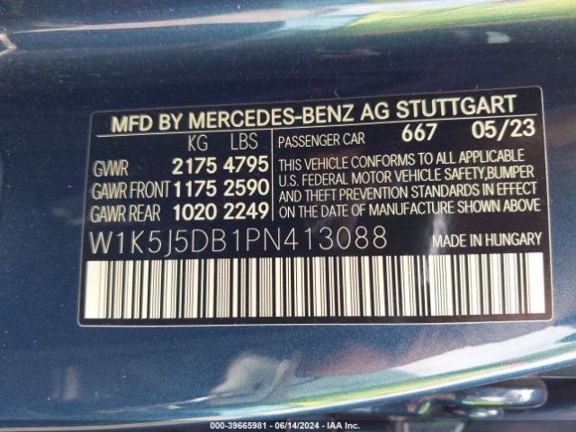 W1K5J5DB1PN413088 Mercedes-Benz Amg Cla 45 4matic