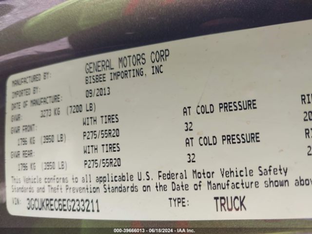 3GCUKREC6EG233211 Chevrolet Silverado 1500 1lt/2lt