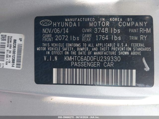 KMHTC6AD0FU239330 Hyundai Veloster