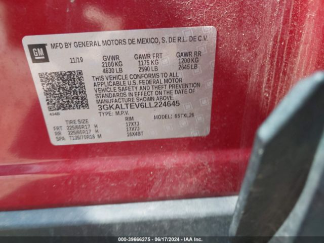 3GKALTEV6LL224645 GMC Terrain Awd Sle