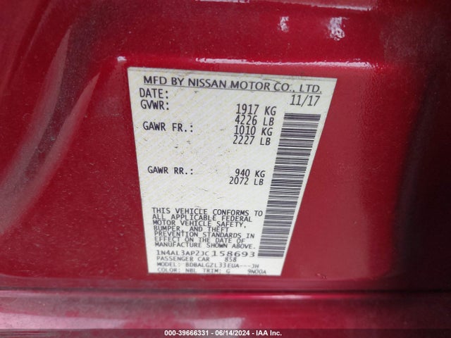 Nissan Altima 2.5 S 2018 1N4AL3AP2JC158693 Image 9
