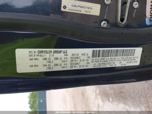 1C4NJPFB0ED719219 Jeep Patriot Latitude