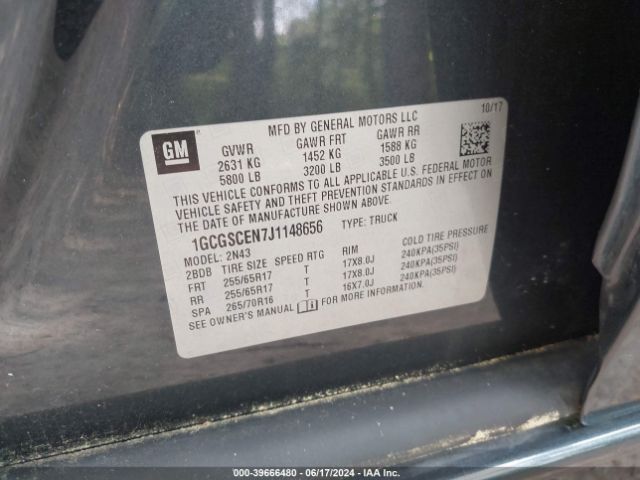1GCGSCEN7J1148656 Chevrolet Colorado Lt