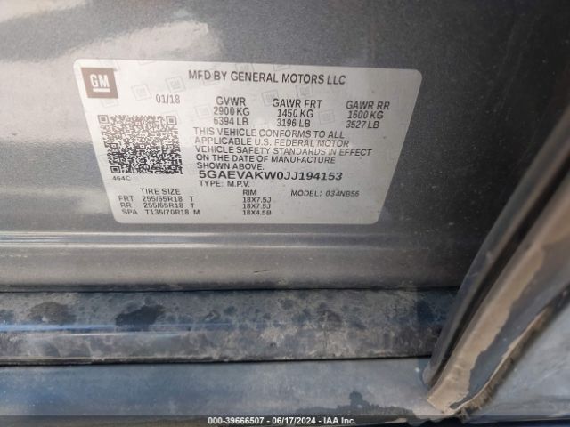 5GAEVAKW0JJ194153 Buick Enclave Essence