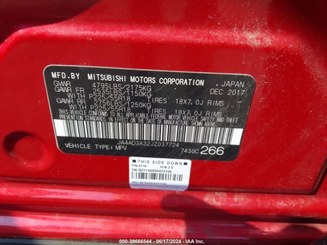 JA4AD3A32JZ037724 Mitsubishi Outlander Se