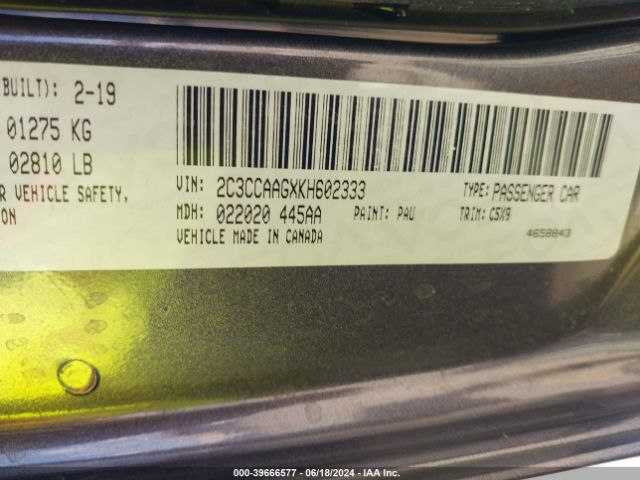 2C3CCAAGXKH602333 Chrysler 300 Touring