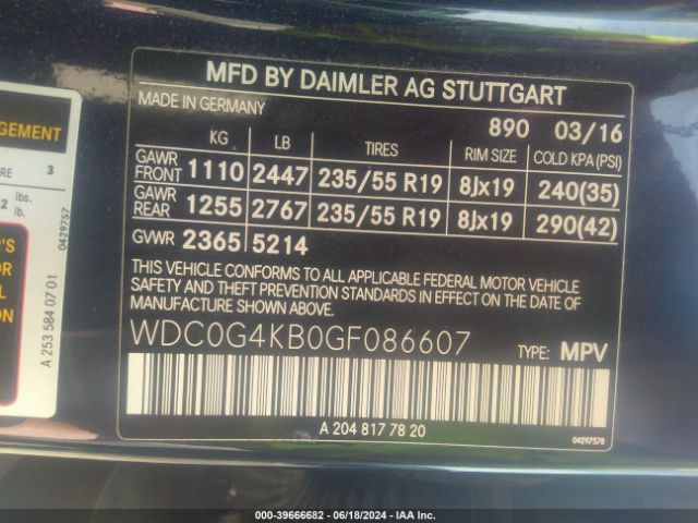 WDC0G4KB0GF086607 Mercedes-Benz Glc 300 4matic