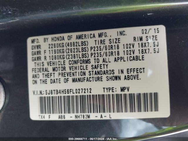 5J8TB4H56FL027212 Acura RDX