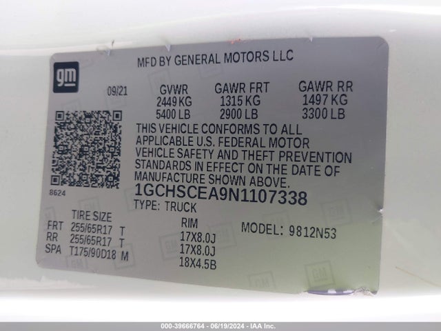 1GCHSCEA9N1107338 Chevrolet Colorado 2wd  Long Box Lt