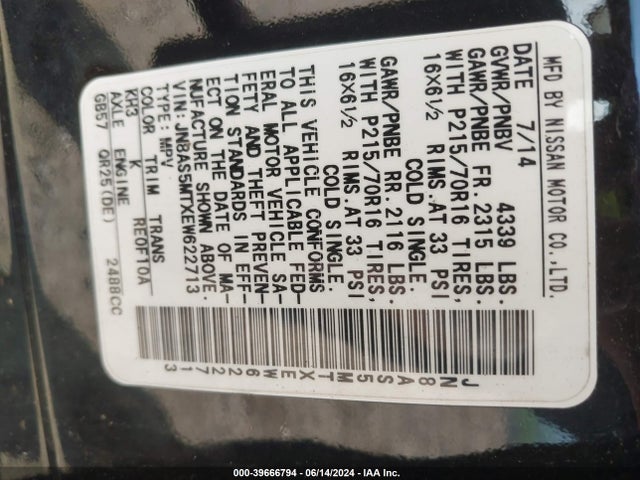 Nissan Rogue Select S 2014 JN8AS5MTXEW622713 Image 9
