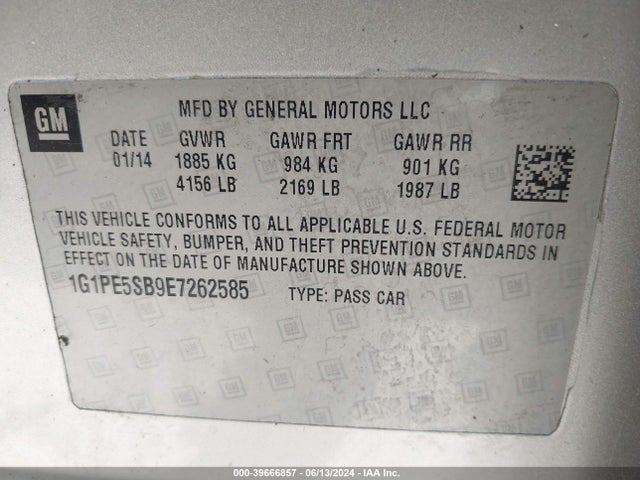 Chevrolet Cruze 2lt Auto 2014 1G1PE5SB9E7262585 Image 9