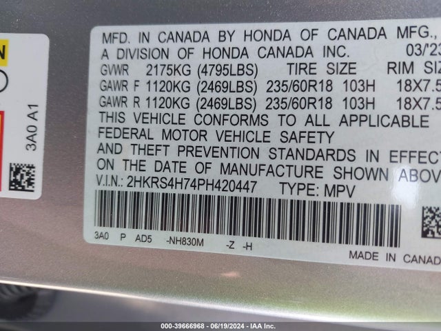 Honda Cr-v Ex-l Awd 2023 2HKRS4H74PH420447 Image 9