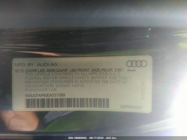 WAUCFAFR0EA031089 Audi A5 2.0t Premium