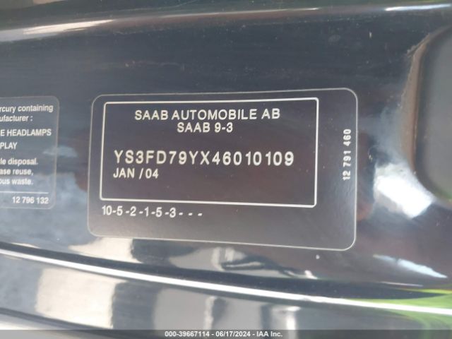 2004 SAAB 9-3 YS3FD79YX46010109 Photo 8