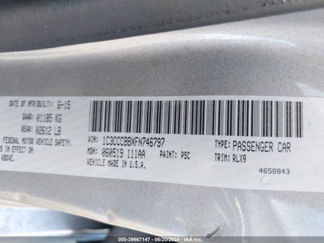 1C3CCCBBXFN746797 Chrysler 200 S