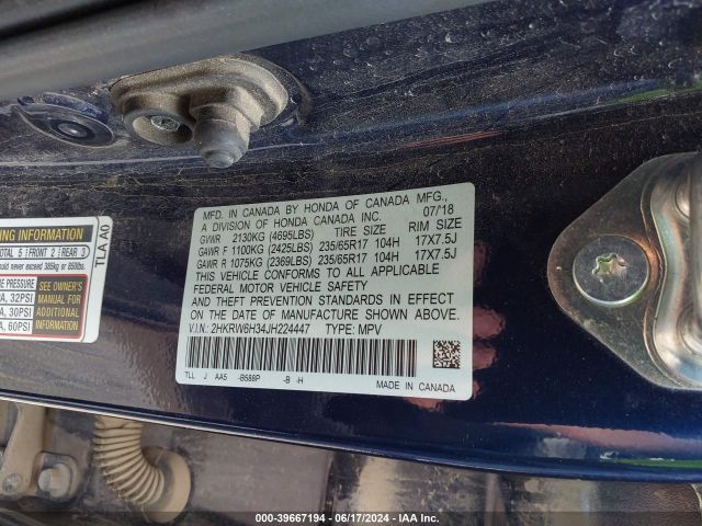 2HKRW6H34JH224447 Honda CR-V LX