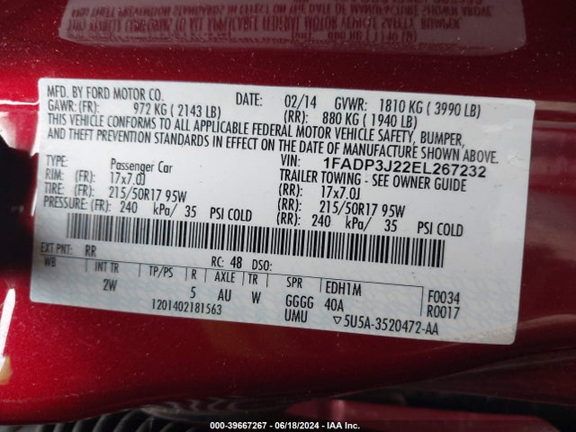 Ford Focus Titanium 2014 1FADP3J22EL267232 Image 9