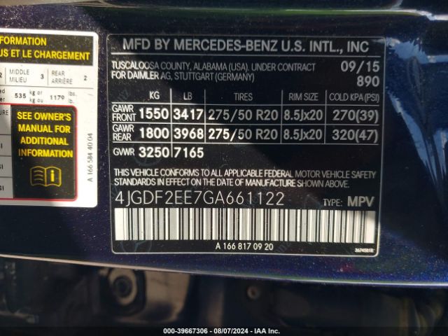 4JGDF2EE7GA661122 Mercedes-Benz Gl 350 Bluetec 4matic