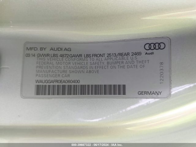 WAUGGAFR0EA060400 Audi S5 3.0t Premium Plus