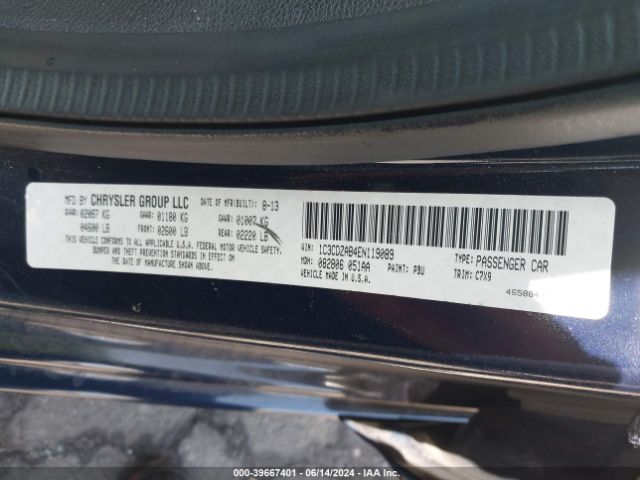 1C3CDZAB4EN119089 Dodge AVENGER SE