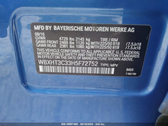 WBXHT3C33H5F72752 BMW X1 Xdrive28i