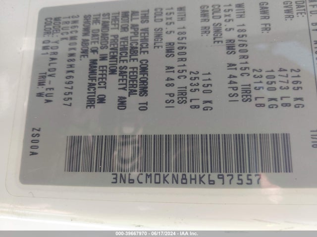 Nissan Nv200 S 2017 3N6CM0KN8HK697557 Image 9
