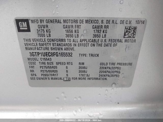 3GTP1UEC8FG165532 GMC Sierra 1500 Sle