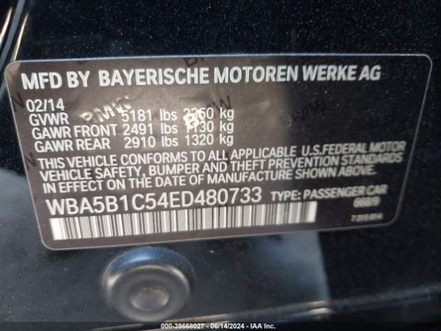 WBA5B1C54ED480733 BMW 535i