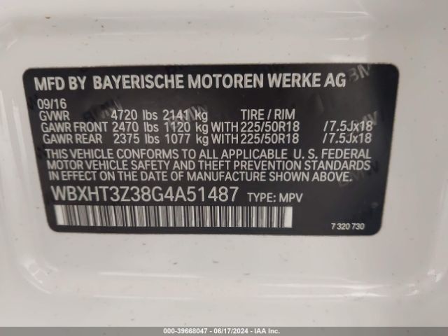 WBXHT3Z38G4A51487 BMW X1 Xdrive28i