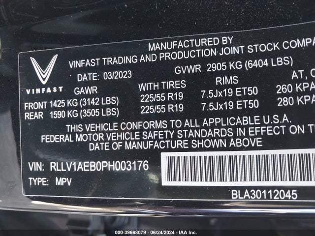 Vinfast Vf 8 Eco 2023 RLLV1AEB0PH003176 Image 9