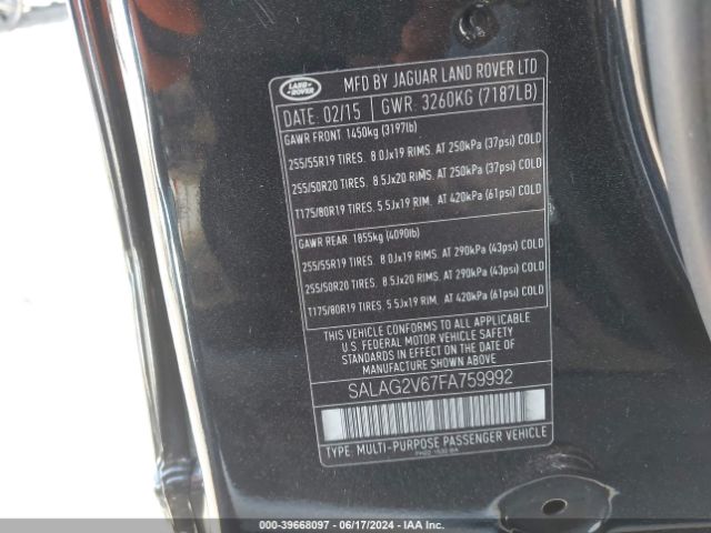 SALAG2V67FA759992 Land Rover LR4